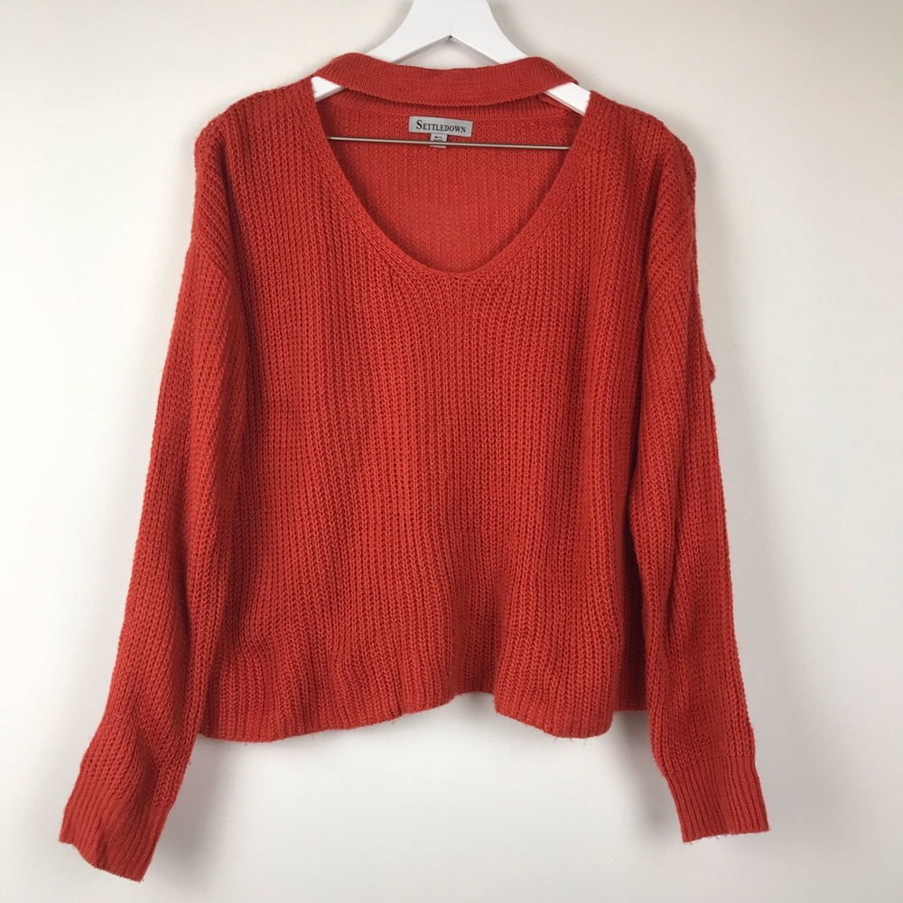 Settledown Burnt Orange Knit Sweater